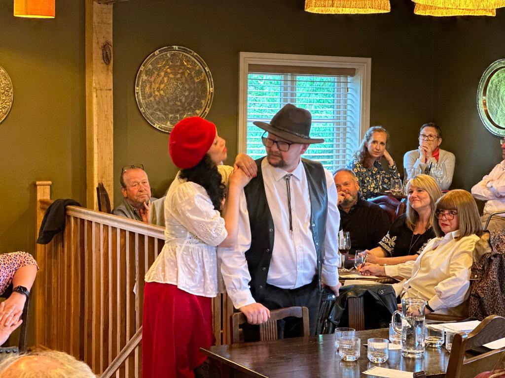 Alsager Community theatre acting our Death by Chocolate Murder Mystery at The White Lion Hankelow